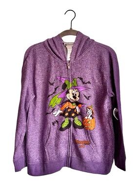 NWT 2015 Disney Parks Disneyland Purple Minnie Witch Hoodie Sweatshirt Medium